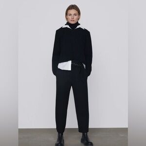 ZARA BELTED HIGH WAISTED TROUSERS